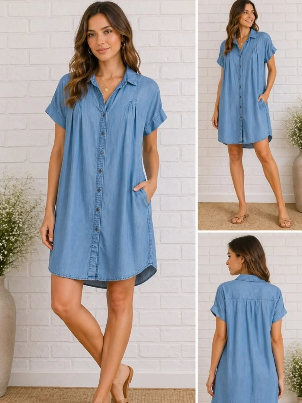 Anthropologie Cloth & Stone Janine Chambray Shirt Dress Size S - Picture 1 of 12